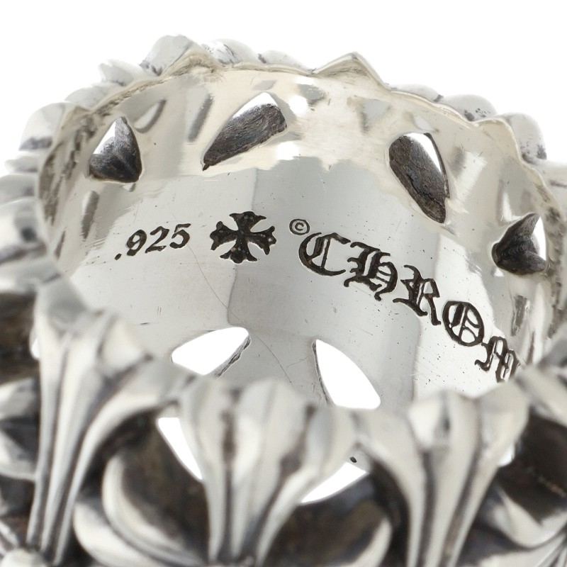 Chrome Hearts CEMETERY Cross Silver Ring Size JP 26
