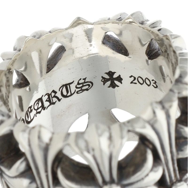 Chrome Hearts CEMETERY Cross Silver Ring Size JP 26