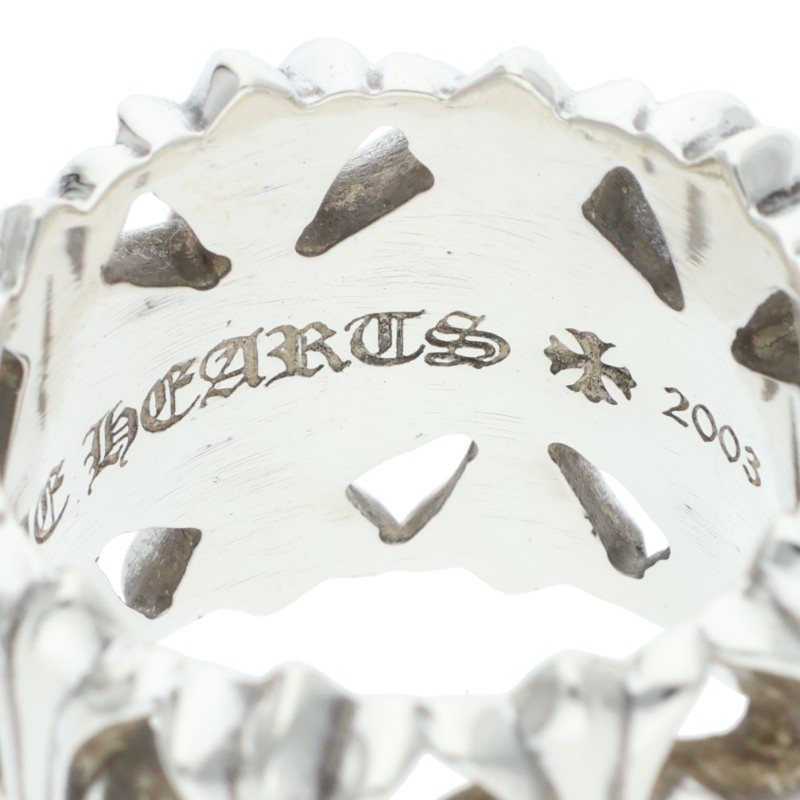 Chrome Hearts Cemetery Cross 925 Silver Ring Size JP 26