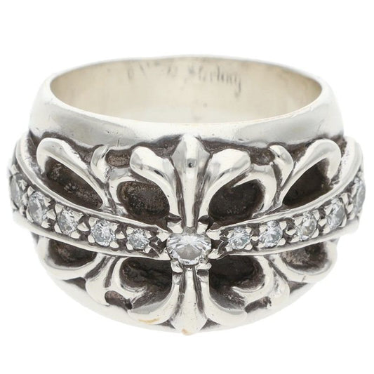 Chrome Hearts FLRL CRS P DMND Floral Pave Ring Size JP 12