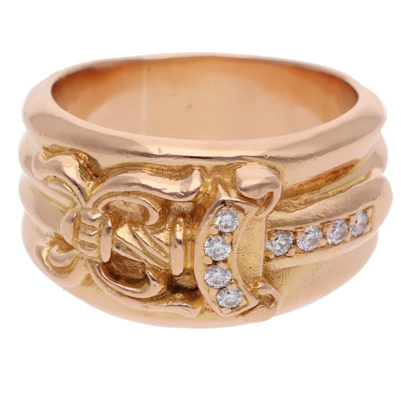 Chrome Hearts 22K Dagger Pave Diamond Ring Size JP 23