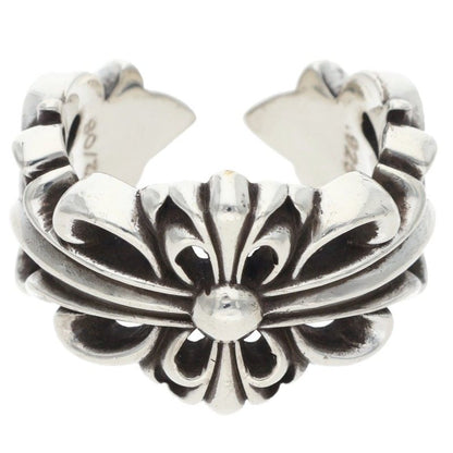 Chrome Hearts DBL FLRL CRS Silver Ring Size JP 26