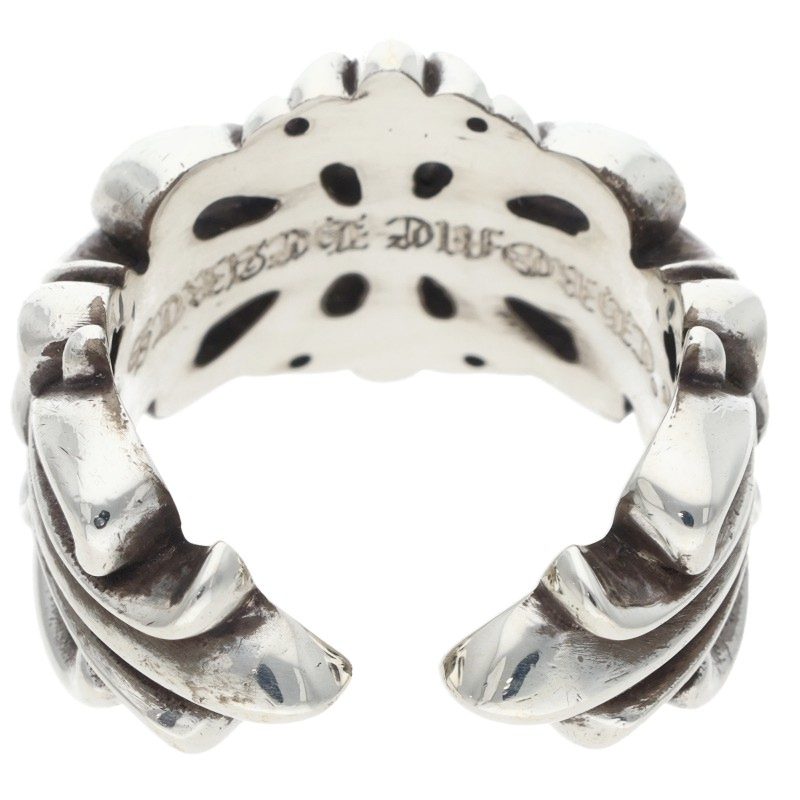 Chrome Hearts DBL FLRL CRS Silver Ring Size JP 26