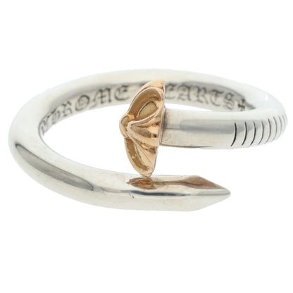 Chrome Hearts NAIL CRSBALL W GLD Silver Gold Ring Size JP 16