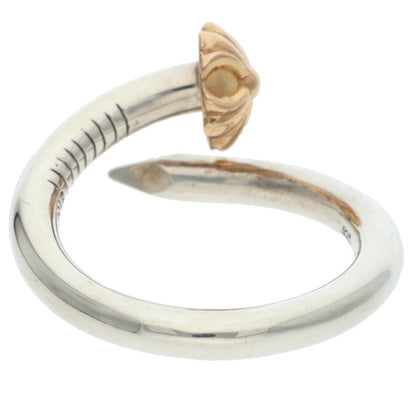 Chrome Hearts NAIL CRSBALL W GLD Silver Gold Ring Size JP 16