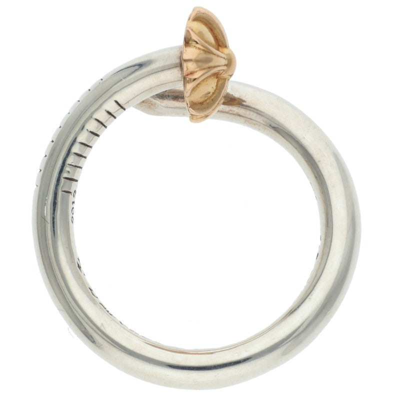 Chrome Hearts NAIL CRSBALL W GLD Silver Gold Ring Size JP 16