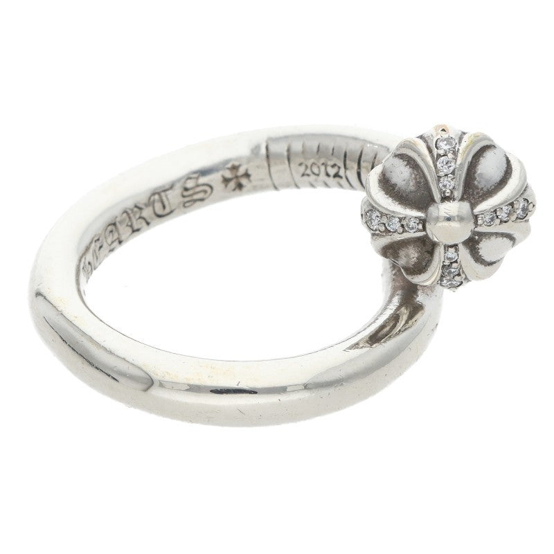 Chrome Hearts NAIL CRSBALL P D Pave Ring Silver Size JP 6