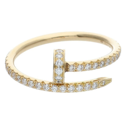 Cartier JUSTE UN CLOU SM PAVE 18K YG Diamond Ring Size 51