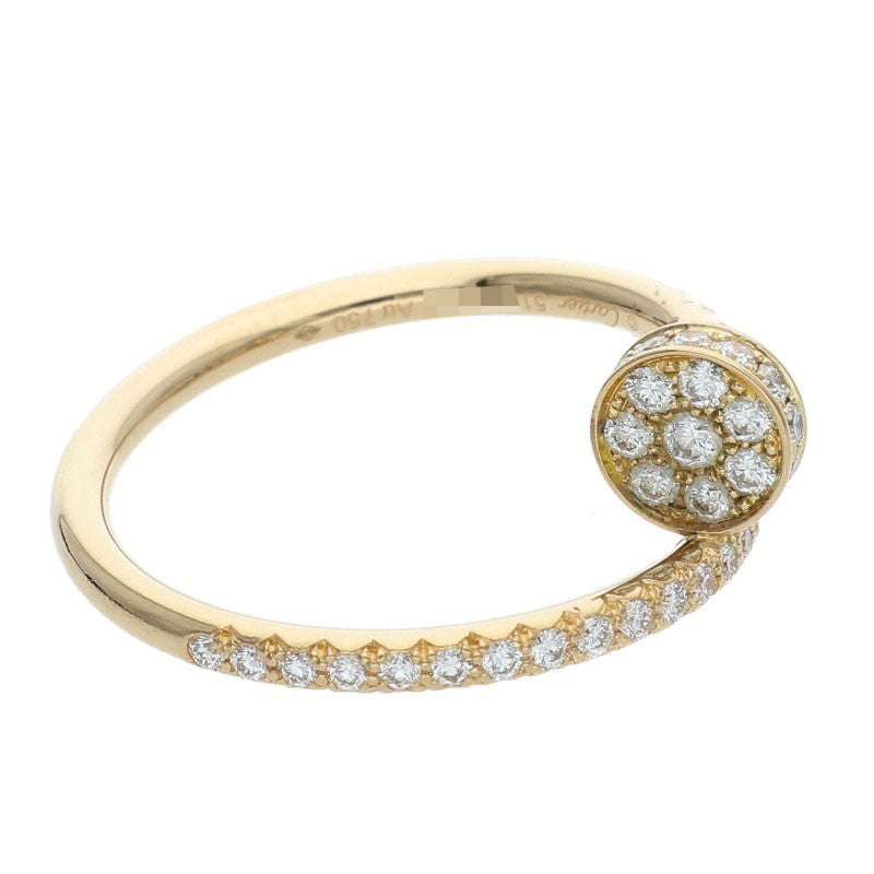 Cartier JUSTE UN CLOU SM PAVE 18K YG Diamond Ring Size 51