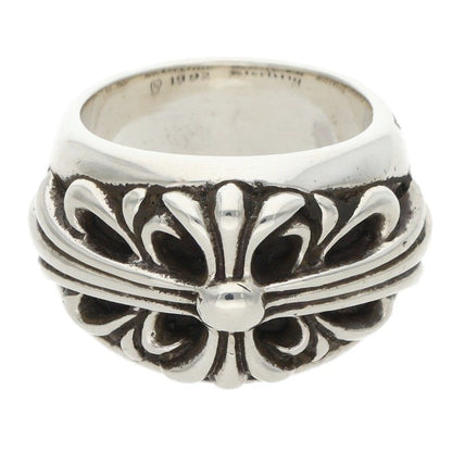Chrome Hearts Floral Cross Silver Ring Size JP 8