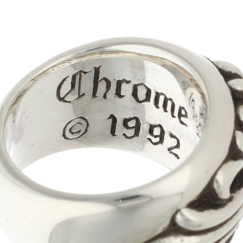 Chrome Hearts Floral Cross Silver Ring Size JP 8