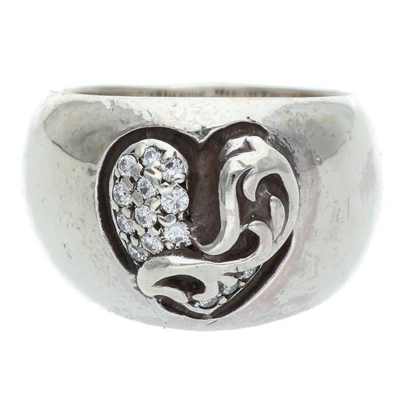 Chrome Hearts HEART IN BAND P DMND Diamond Ring Size JP 9