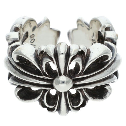 Chrome Hearts DBL FLRL CRS Silver Ring Size JP 11