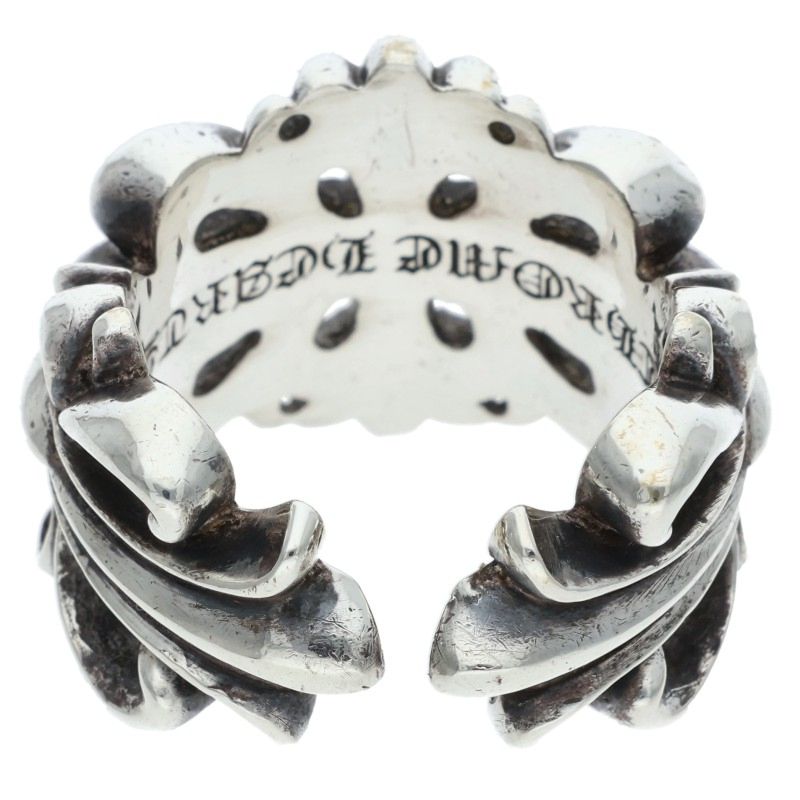 Chrome Hearts DBL FLRL CRS Silver Ring Size JP 11