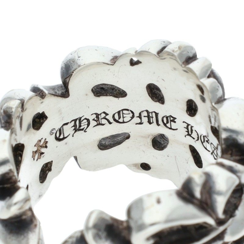 Chrome Hearts DBL FLRL CRS Silver Ring Size JP 11