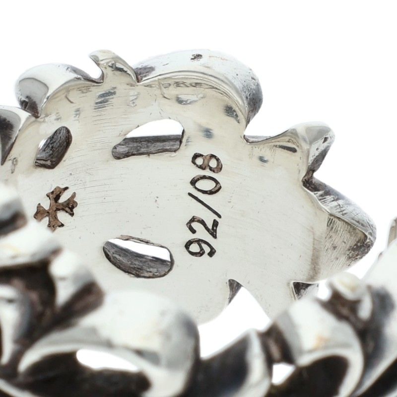 Chrome Hearts DBL FLRL CRS Silver Ring Size JP 11