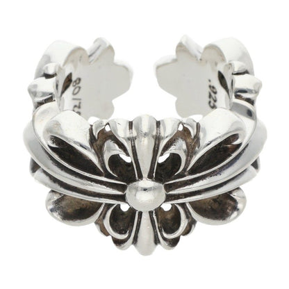 Chrome Hearts DBL FLRL CRS Silver Ring Size JP 17