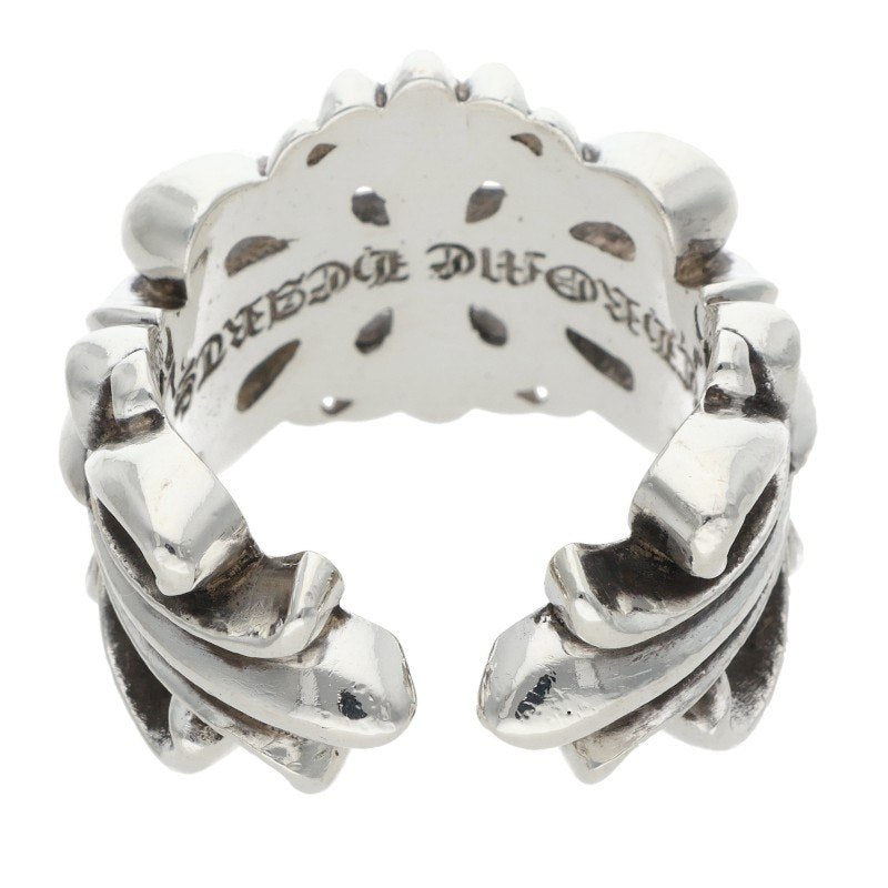 Chrome Hearts DBL FLRL CRS Silver Ring Size JP 17