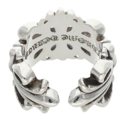 Chrome Hearts DBL FLRL CRS Silver Ring Size JP 17