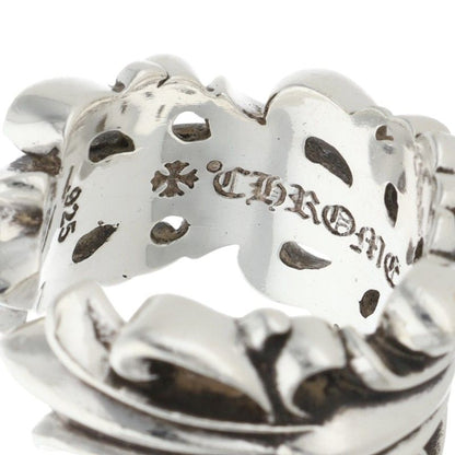 Chrome Hearts DBL FLRL CRS Silver Ring Size JP 17