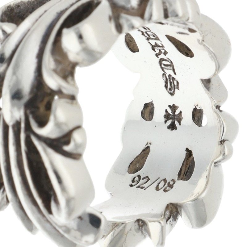 Chrome Hearts DBL FLRL CRS Silver Ring Size JP 17