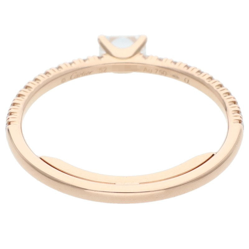 Cartier Etincelle K18PG Pave Diamond Ring Size 8.5