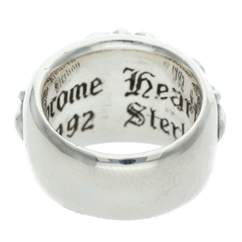 Chrome Hearts Floral Cross 1 Diamond Ring Silver Size JP 9