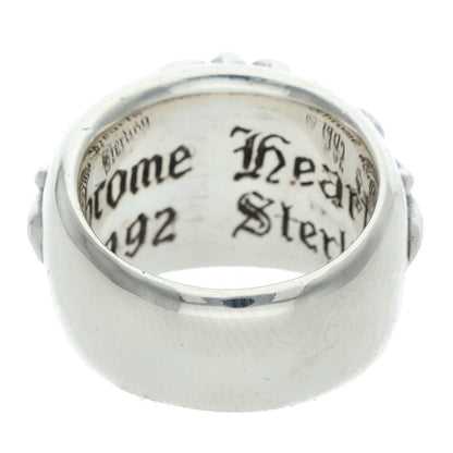 Chrome Hearts Floral Cross 1 Diamond Ring Silver Size JP 9
