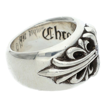 Chrome Hearts Floral Cross 1 Diamond Ring Silver Size JP 9