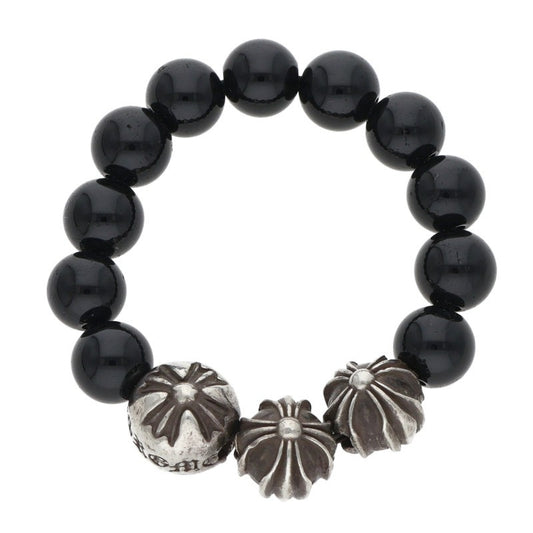 Chrome Hearts BEAD RING Silver & Black Bead Ring Size JP 11