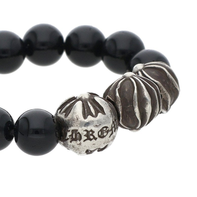 Chrome Hearts BEAD RING Silver & Black Bead Ring Size JP 11