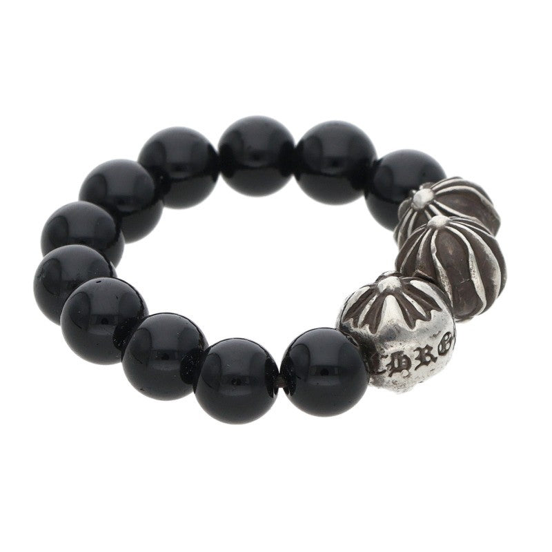 Chrome Hearts BEAD RING Silver & Black Bead Ring Size JP 11