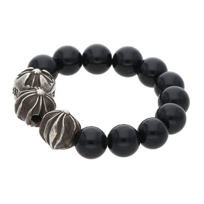 Chrome Hearts BEAD RING Silver & Black Bead Ring Size JP 11