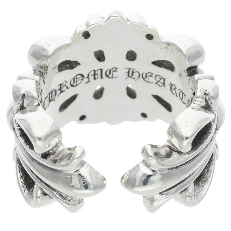 Chrome Hearts DBL FLRL CRS Silver Ring Size JP 10.5