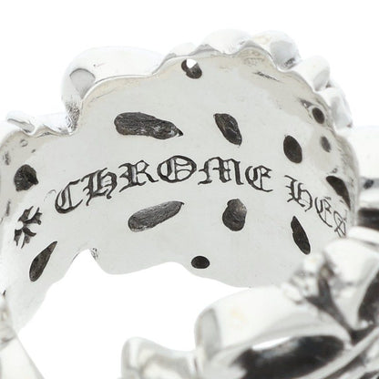Chrome Hearts DBL FLRL CRS Silver Ring Size JP 10.5