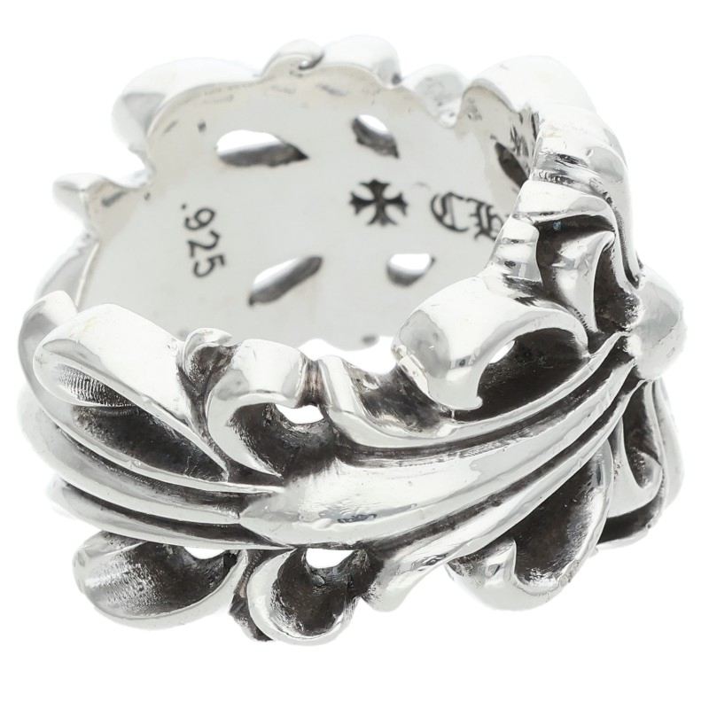 Chrome Hearts DBL FLRL CRS Silver Ring Size JP 10.5