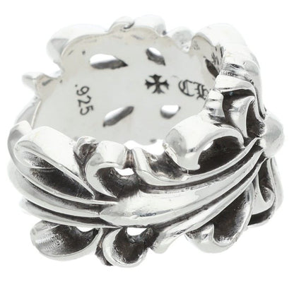 Chrome Hearts DBL FLRL CRS Silver Ring Size JP 10.5