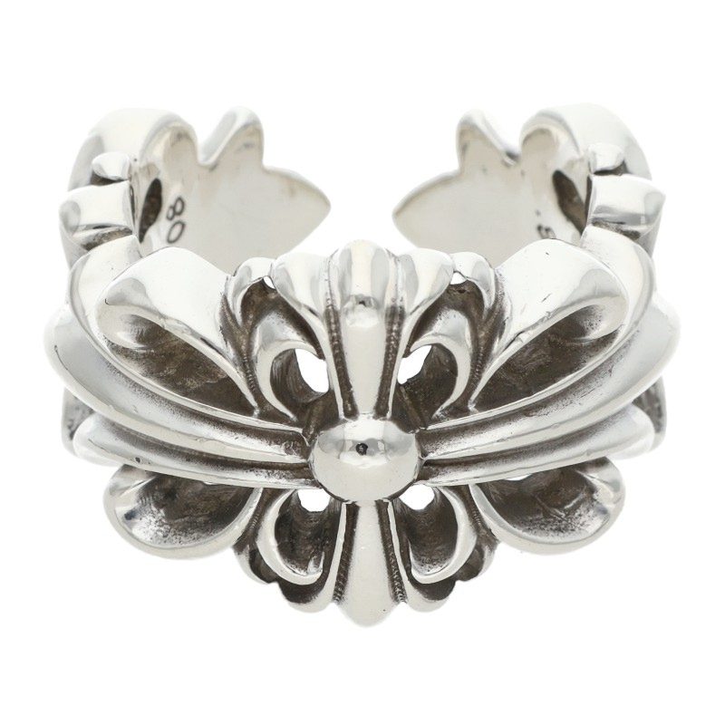 Chrome Hearts DBL FLRL CRS Silver Ring 925 Size JP 18.5