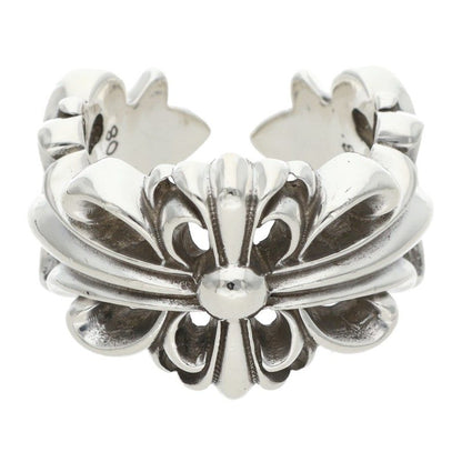 Chrome Hearts DBL FLRL CRS Silver Ring 925 Size JP 18.5