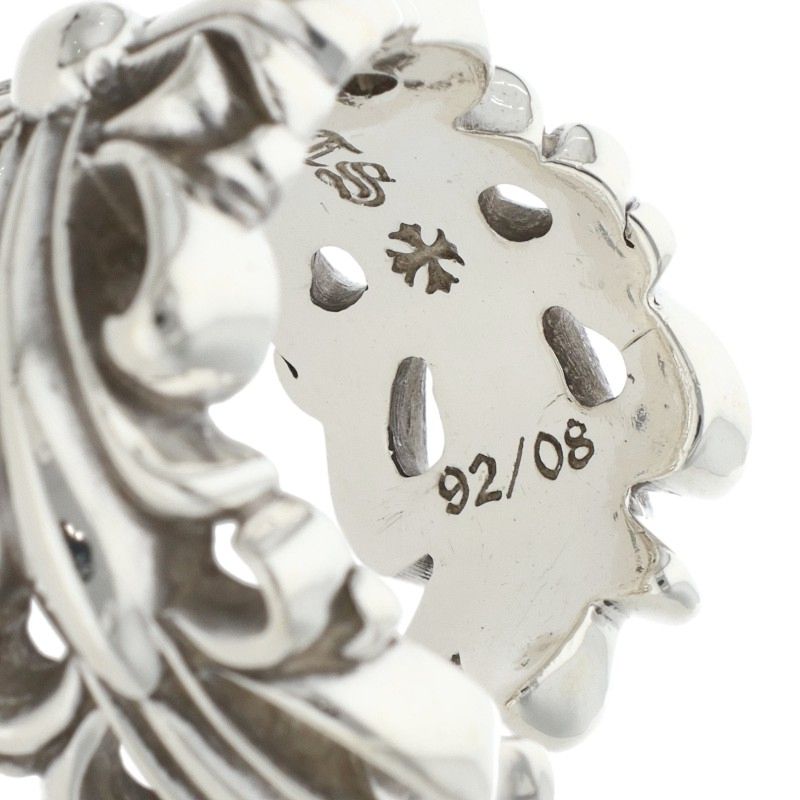 Chrome Hearts DBL FLRL CRS Silver Ring 925 Size JP 18.5