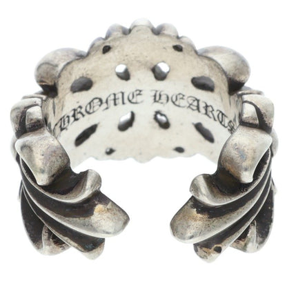 Chrome Hearts DBL FLRL CRS Double Ring Silver Size JP 16.5