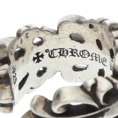 Chrome Hearts DBL FLRL CRS Double Ring Silver Size JP 16.5