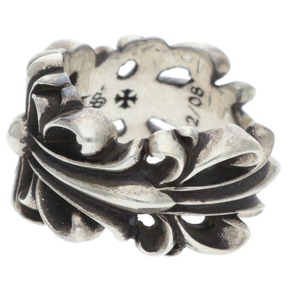 Chrome Hearts DBL FLRL CRS Double Ring Silver Size JP 16.5