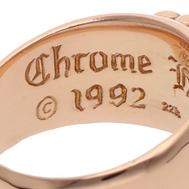Chrome Hearts 22K Floral Cross Pave Gold Ring Size JP Multi