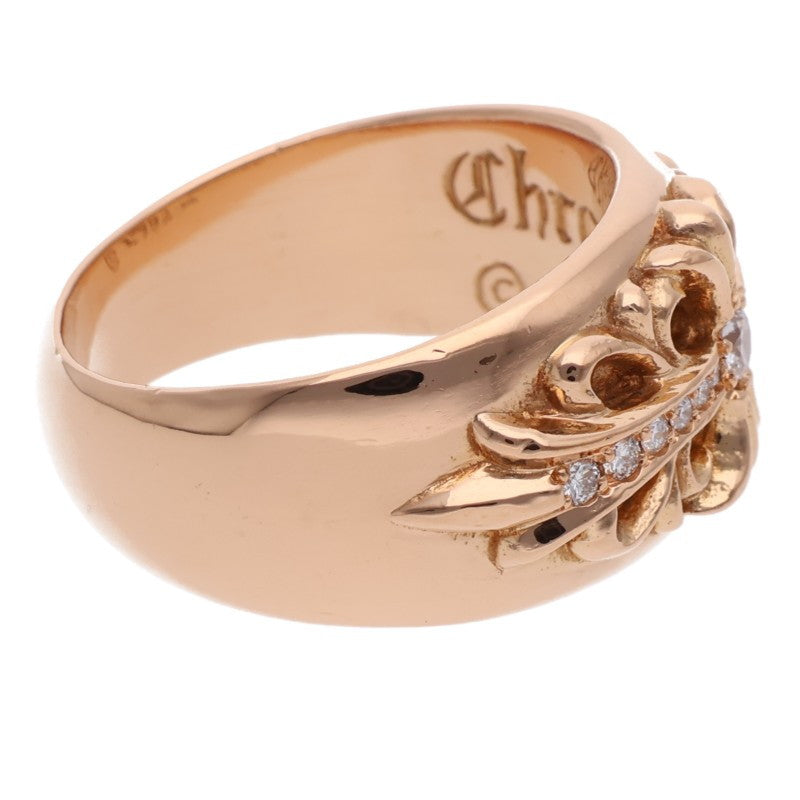 Chrome Hearts 22K Floral Cross Pave Gold Ring Size JP Multi
