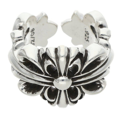 Chrome Hearts DBL FLRL CRS Silver Ring 925 Size JP 10.5