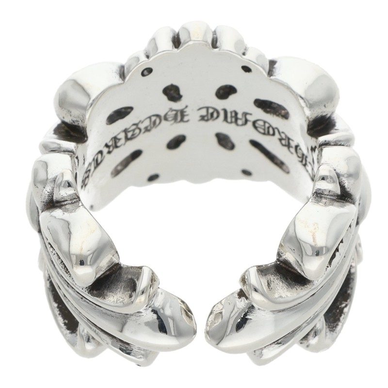 Chrome Hearts DBL FLRL CRS Silver Ring 925 Size JP 10.5