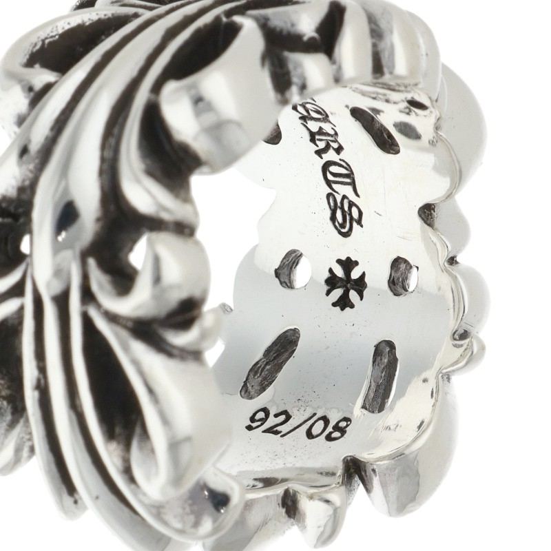 Chrome Hearts DBL FLRL CRS Silver Ring 925 Size JP 10.5