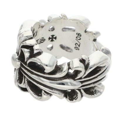 Chrome Hearts DBL FLRL CRS Silver Ring 925 Size JP 10.5