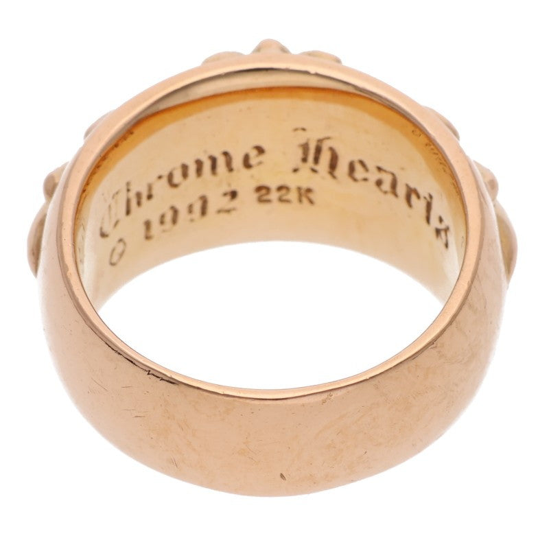 Chrome Hearts 22K Floral Cross Pave Diamond Ring Size JP 21